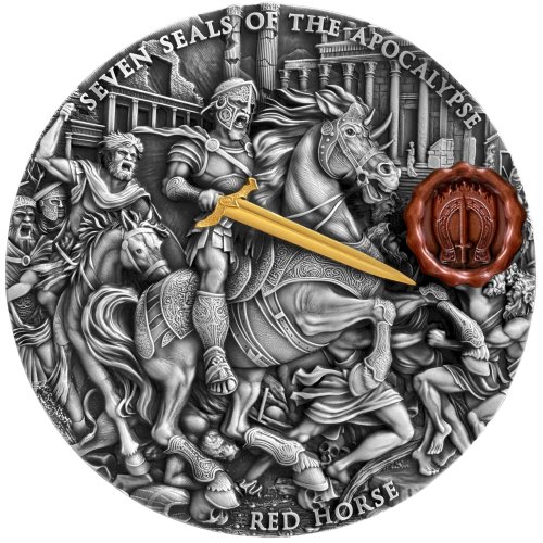 Niue 2025 7$ RED HORSE Seven Seals of the Apocalypse 3 oz  silber Münze