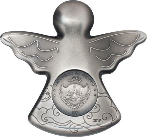 Palau 2019 5$ GUARDIAN ANGEL Charms Shape 1 Oz silver coin