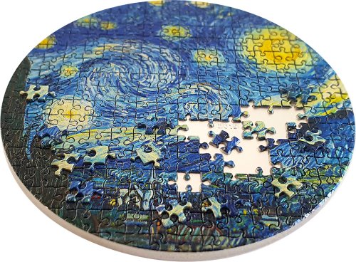 Palau 2019 20$ STARRY NIGHT Van Gogh Micropuzzle Treasures 3 Oz silver coin