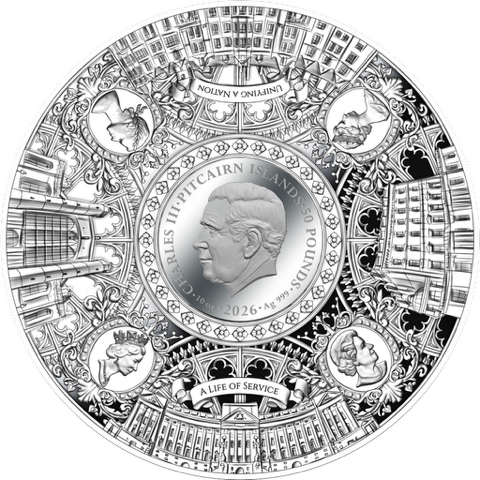 Pitcairn 2026 ROYAL LIFETIME OF SERVICE Elizabeth II 10 Oz Silver coin