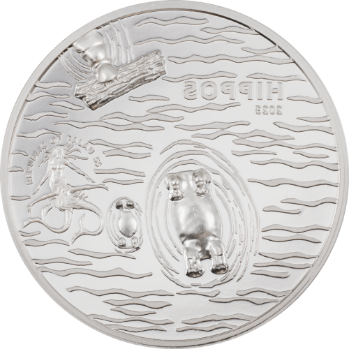 Palau 2023 5$ HIPPOS Private Split Views 1 Oz Silver Coin