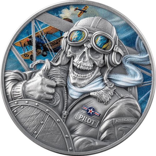 Ghana 2026 5 Cedis PILOT Memento Mori 1 Oz silver coin