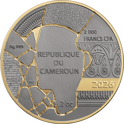Cameroon 2026 2000 Francs NEFERTITI Kintsugi Art 2 Oz silver coin