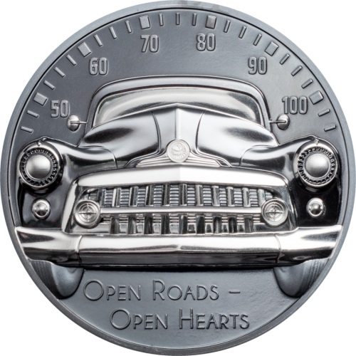 Cook Islands 2021 10$ Classic Car - Open Roads 2 Oz silber Münze