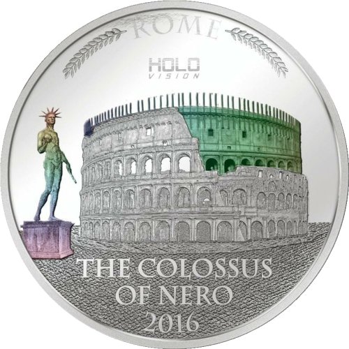 Niue 2016 5$ COLOSSUS OF NERO Holo Vision Colosseum Hologram 3 Oz silver coin