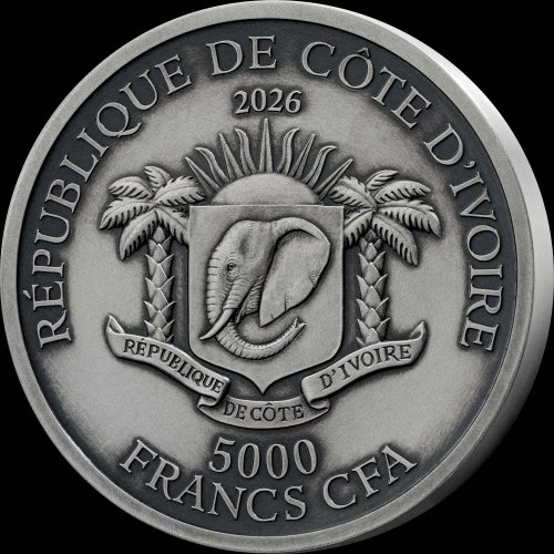 Ivory Coast 2026 5000 Francs Big Five Asia – Completer 5 Oz silver coin