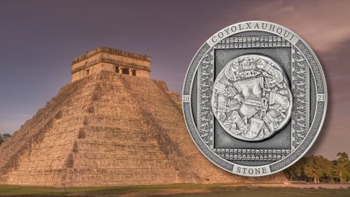 Cook 2021 20$ COYOLXAUHQUI STONE Antiqued Archeology Symbolism 3 Oz silver coin