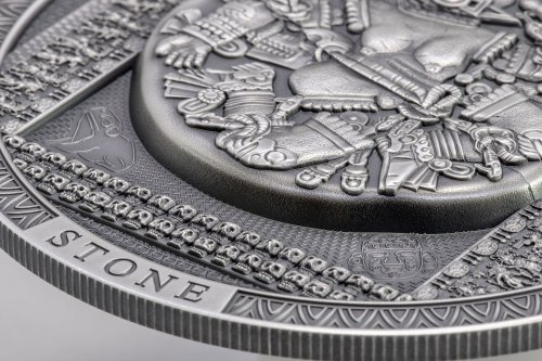 Cook 2021 20$ COYOLXAUHQUI STONE Antiqued Archeology Symbolism 3 Oz silver coin