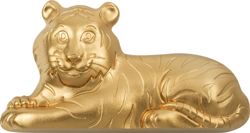 Mongolia 2022 1000 Togrog CHARMING TIGER Gilded Lunar Year 1 Oz silver coin
