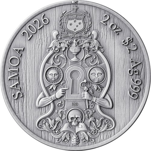 Samoa 2026 2$ KNIGHTS TEMPLAR Secret Societies 2 Oz  silver coin