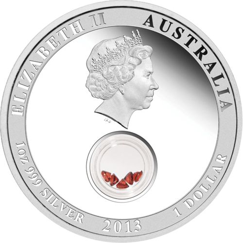 Australia 2013 1$ Treasure of the World Europe Garnet 1 Oz silver coin