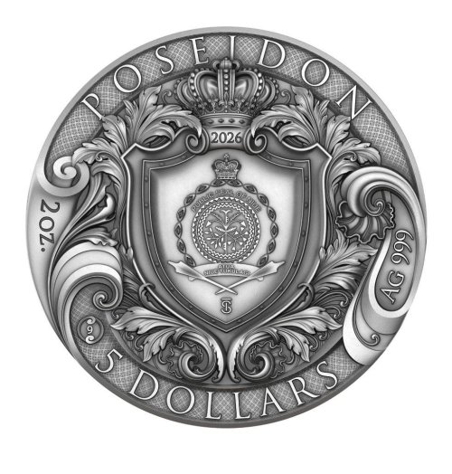 Niue 2026 5$ POSEIDON 2 Oz silver coin