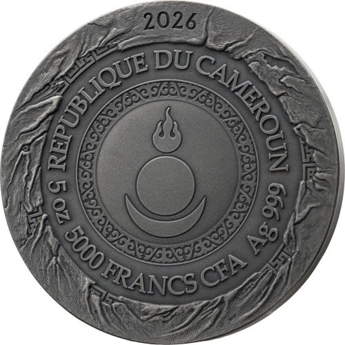 Cameroon 2026 5000 Francs GENGHIS KHAN Great Commanders 5 Oz silver coin