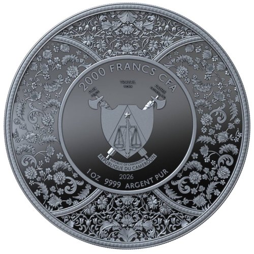 Cameroon 2026 2000 Francs DURGA Hindu Religion 1 Oz silver coin