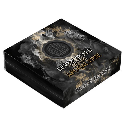 Niue 2026 7$ BLACK HORSE Seven Seals of the Apocalypse 3 oz silver coin
