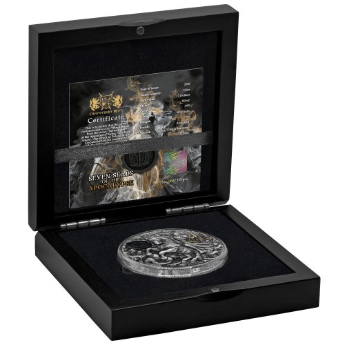 Niue 2026 7$ BLACK HORSE Seven Seals of the Apocalypse 3 oz silver coin